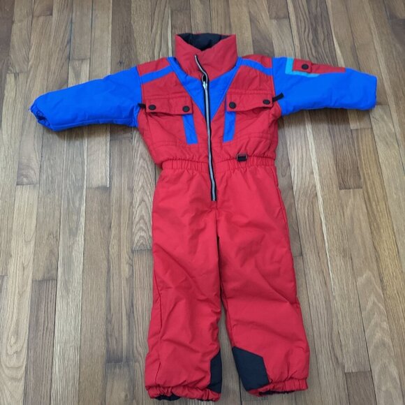Vtg Obermeyer Pre School Reversible Boys Ski Snowsuit One Piece Size 4 - Picture 1 of 7